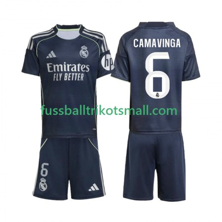 Fußballtrikots Real Madrid Camavinga 6 Kinder 2025-2026 Kurzarm Auswärts-trikot kaufen